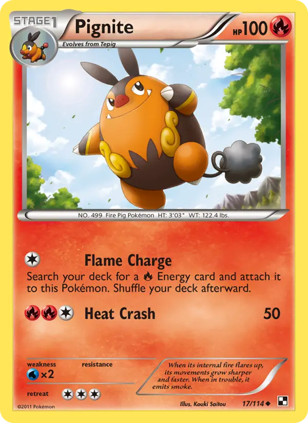 Pignite Uncommon rarity Black & White Pokémon card price — $3.14