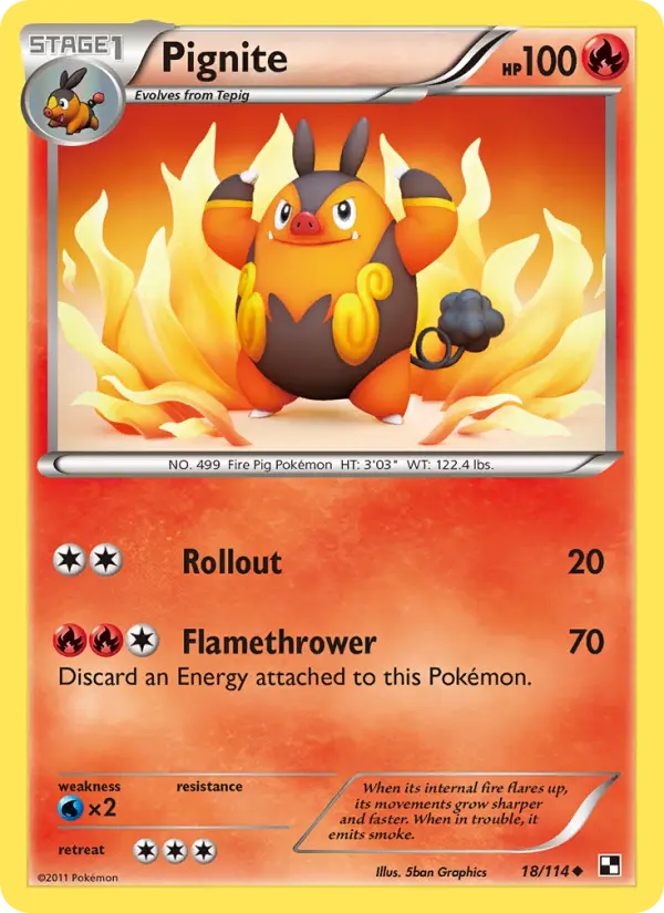 Pignite Uncommon rarity Black & White Pokémon card price — $2.83