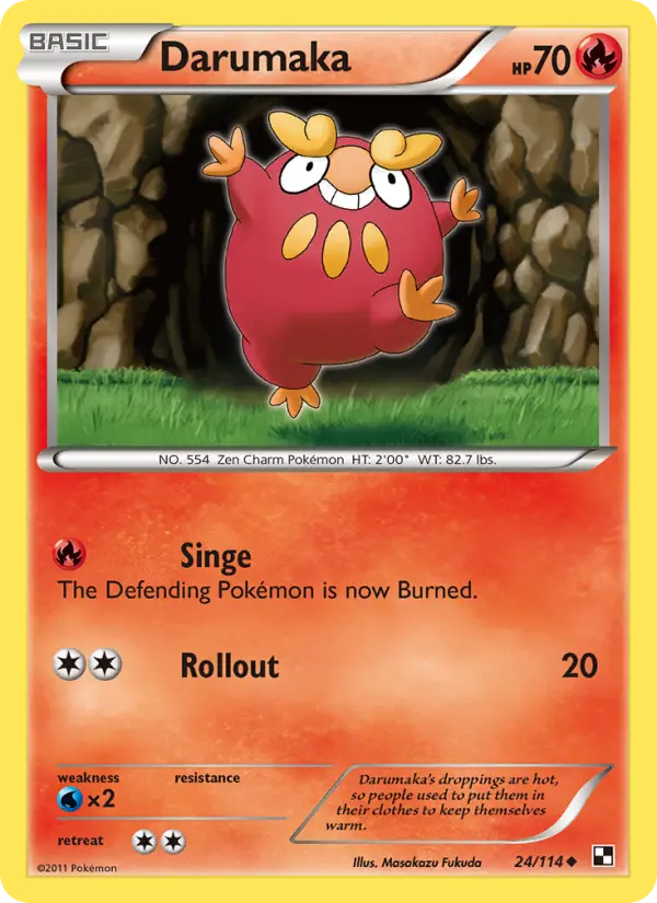 Darumaka Uncommon rarity Black & White Pokémon card price — $3.34