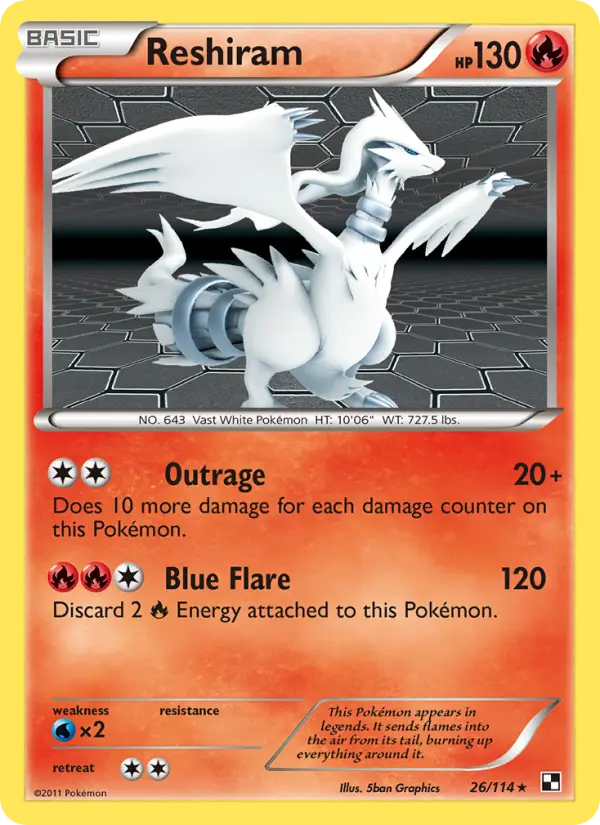 Reshiram Rare rarity Black & White Pokémon card price — $7.06