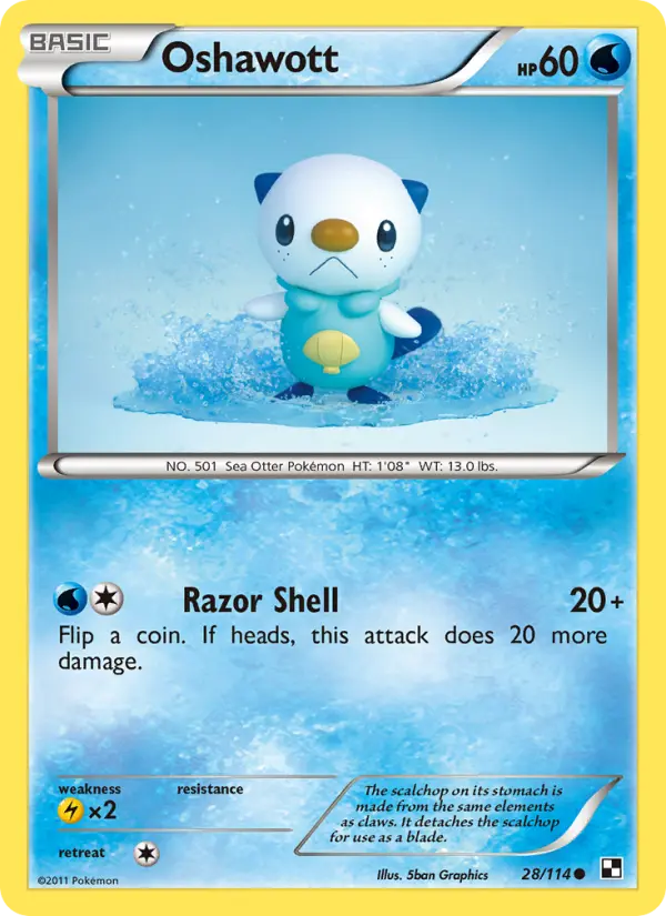 Oshawott Common rarity Black & White Pokémon card price — $4.47