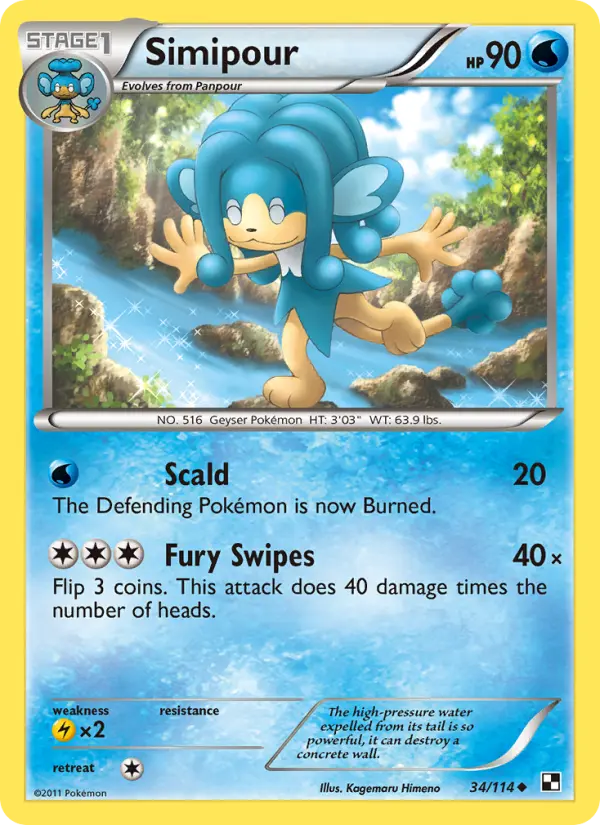Simipour Uncommon rarity Black & White Pokémon card price — $0.92