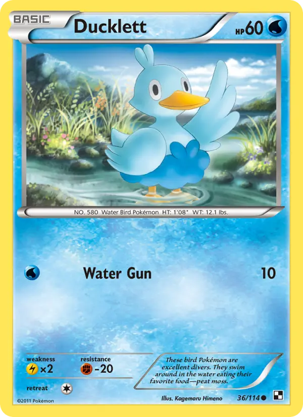 Ducklett Common rarity Black & White Pokémon card price — $4.97