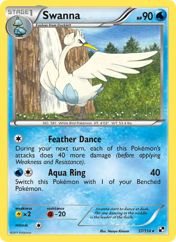 Swanna Rare rarity Black & White Pokémon card price — $1.08