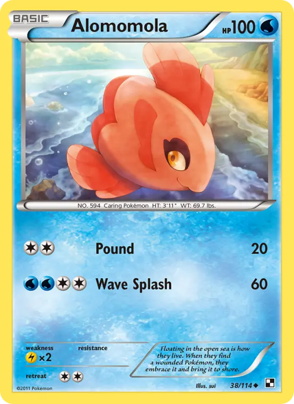 Alomomola Uncommon rarity Black & White Pokémon card price — $0.76