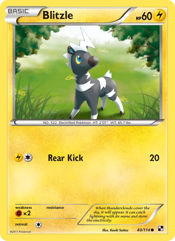 Blitzle Common rarity Black & White Pokémon card price — $2.10
