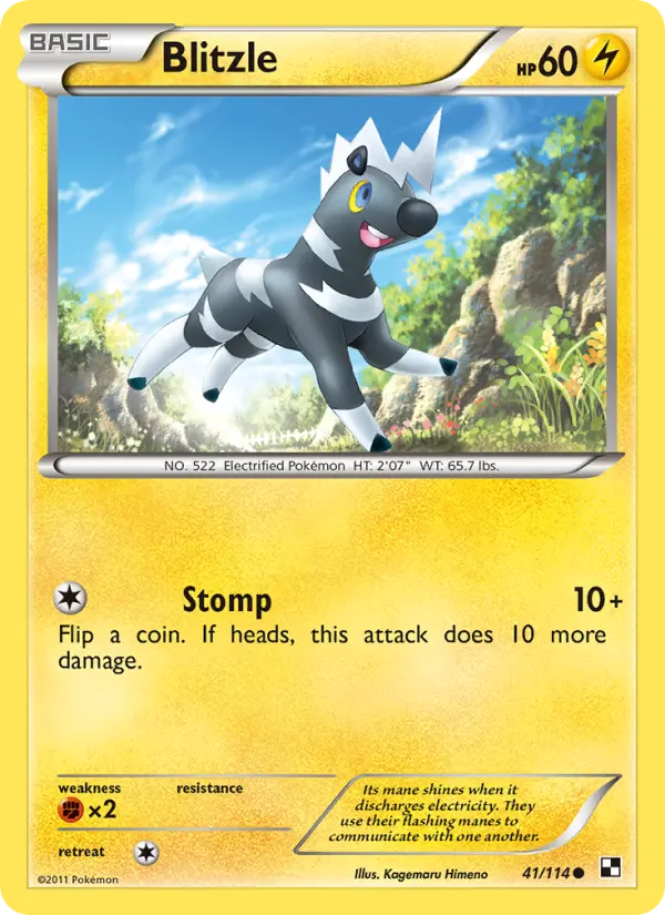 Blitzle Common rarity Black & White Pokémon card price — $0.92