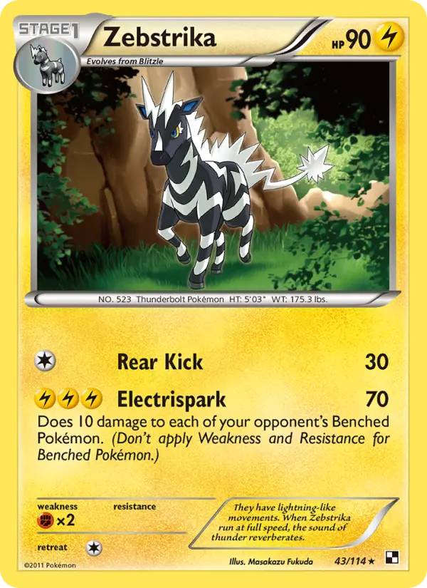 Zebstrika Rare rarity Black & White Pokémon card price — $2.48