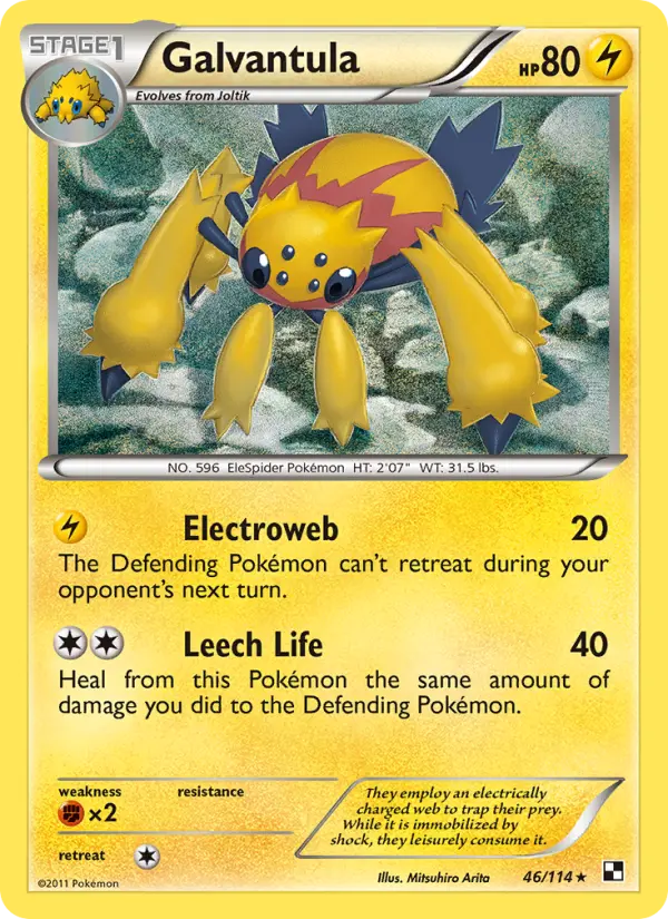 Galvantula Rare rarity Black & White Pokémon card price — $1.79
