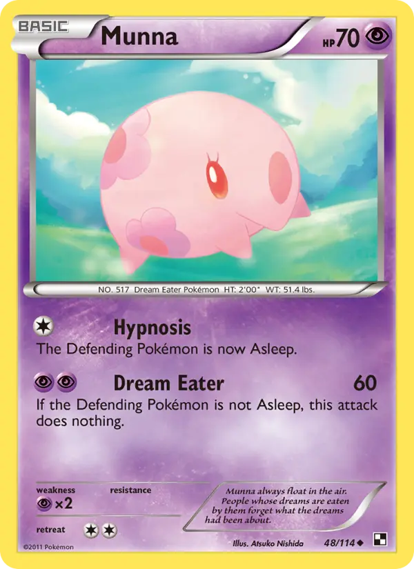 Munna Uncommon rarity Black & White Pokémon card price — $1.64