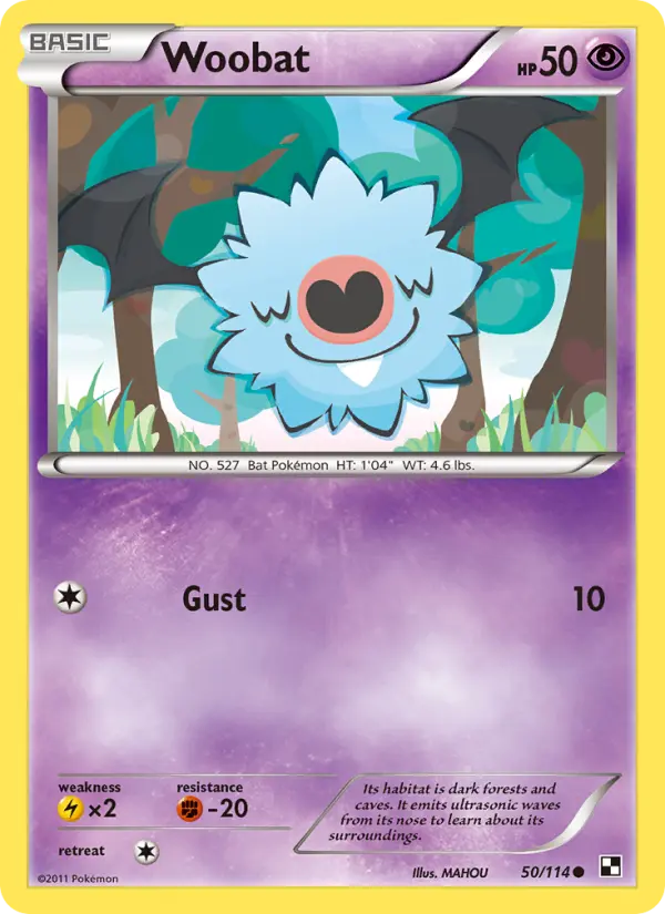 Woobat Common rarity Black & White Pokémon card price — $1.15