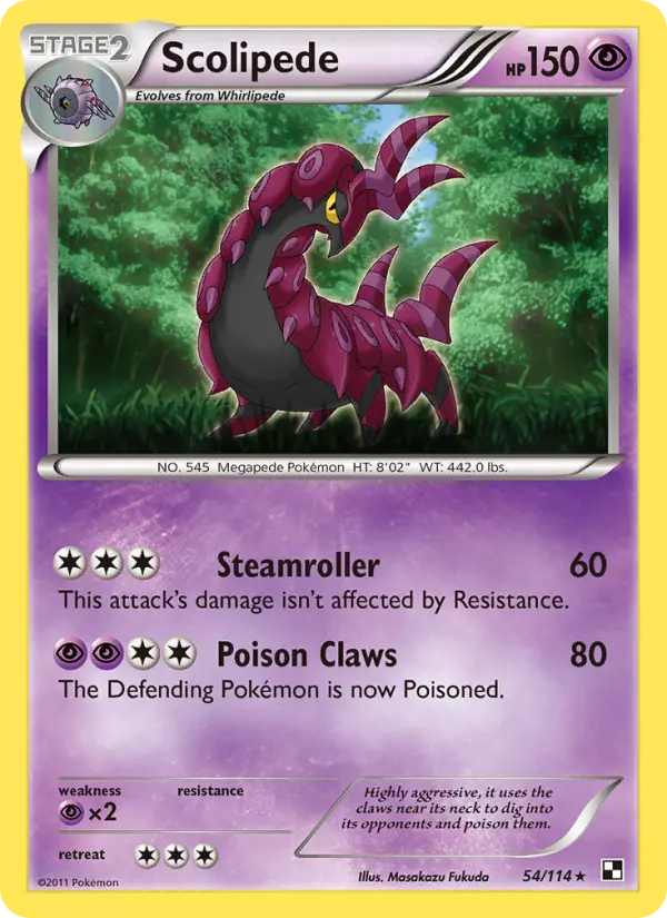 Scolipede Rare rarity Black & White Pokémon card price — $2.19