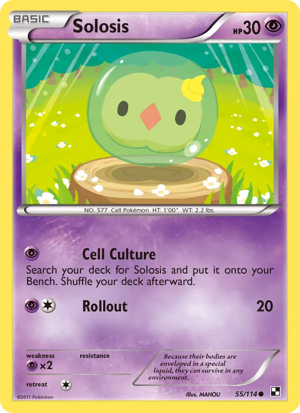 Solosis Common rarity Black & White Pokémon card price — $2.27