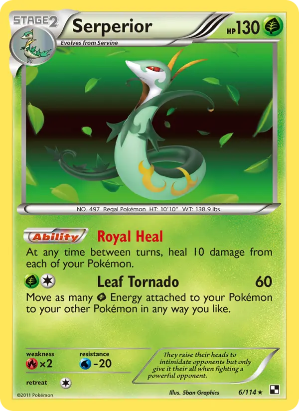 Serperior Rare rarity Black & White Pokémon card price — $4.21