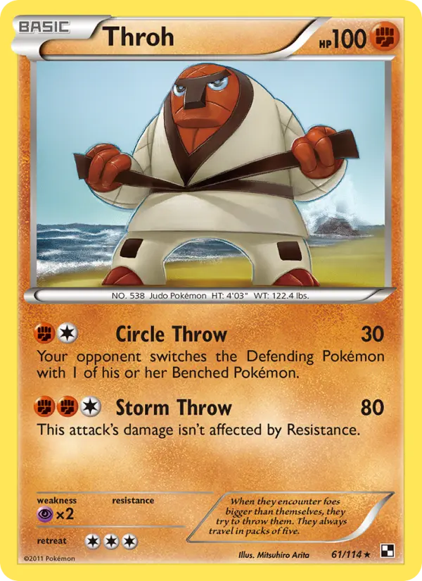 Throh Rare rarity Black & White Pokémon card price — $2.07