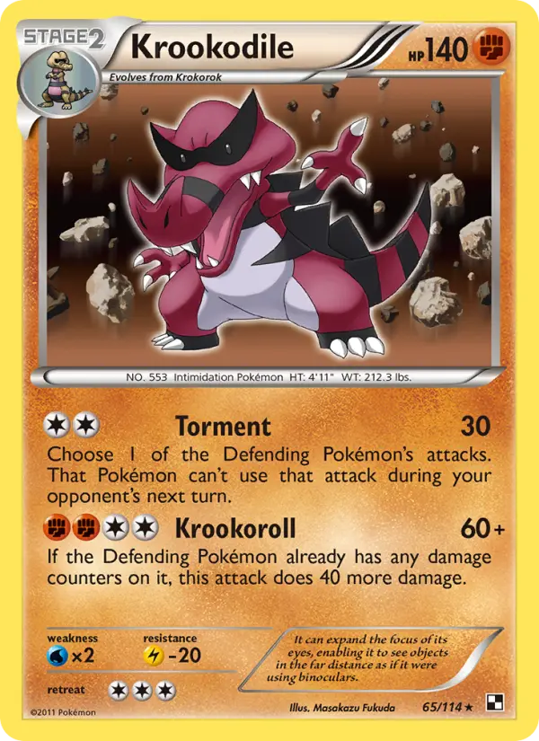 Krookodile Rare rarity Black & White Pokémon card price — $2.60