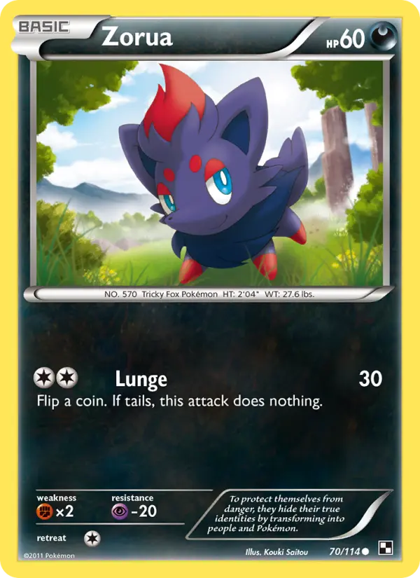 Zorua Common rarity Black & White Pokémon card price — $6.64