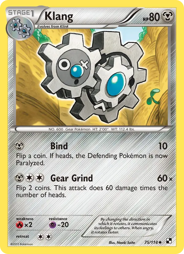 Klang Uncommon rarity Black & White Pokémon card price — $0.97