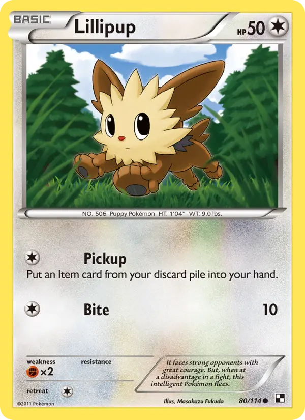 Lillipup Common rarity Black & White Pokémon card price — $3.39