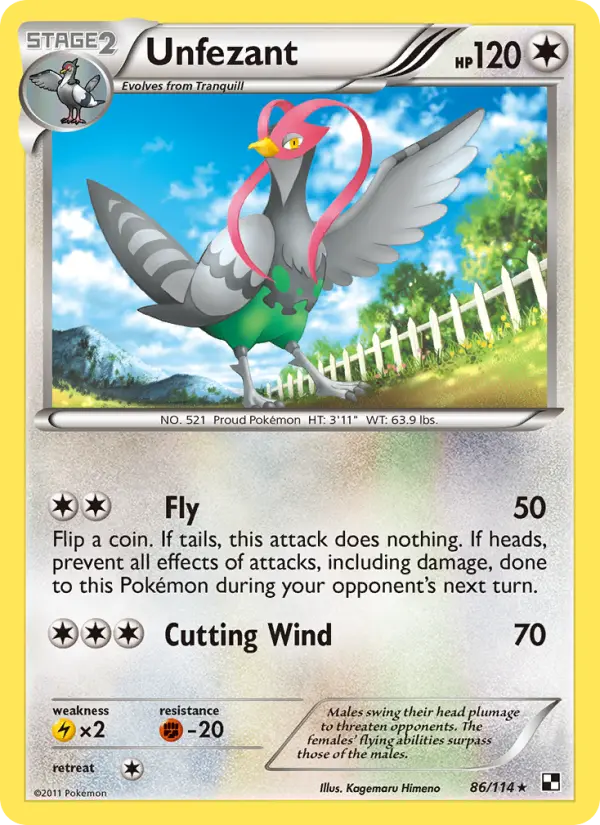 Unfezant Rare rarity Black & White Pokémon card price — $1.46
