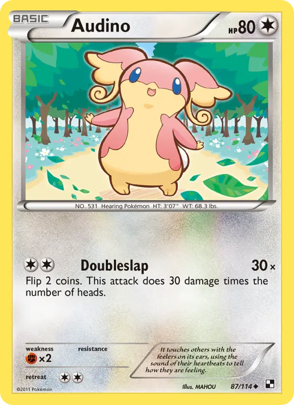 Audino Uncommon rarity Black & White Pokémon card price — $2.22