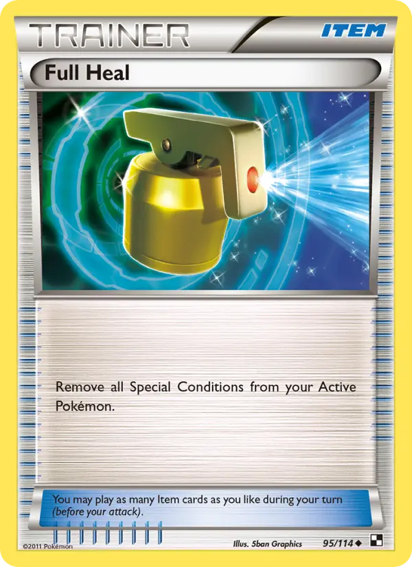 Full Heal Uncommon rarity Black & White Pokémon card price — $0.50