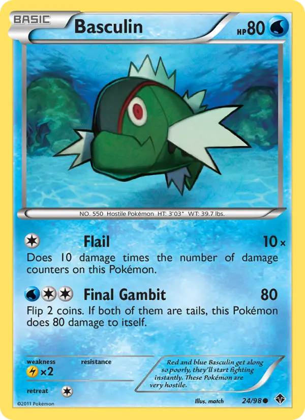 Basculin Common rarity Emerging Powers Pokémon card price — $2.87