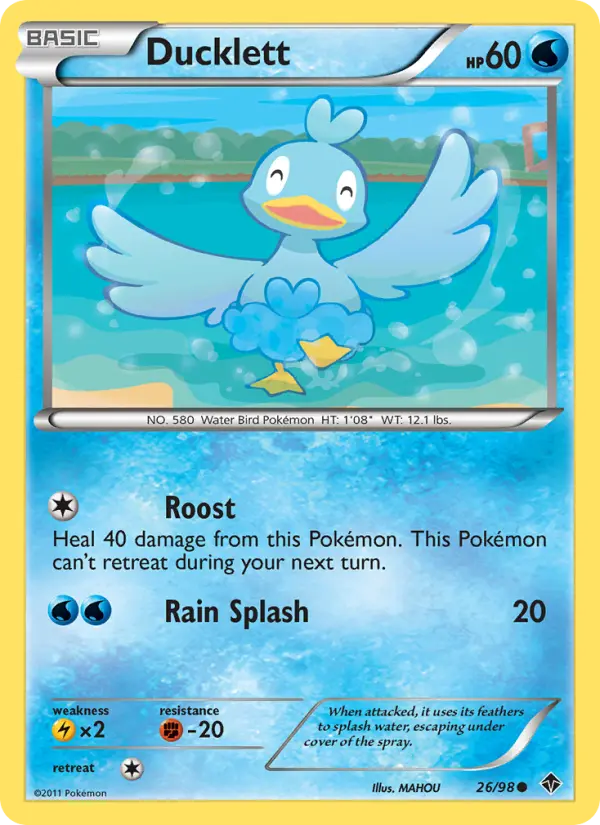Ducklett Common rarity Emerging Powers Pokémon card price — $4.23