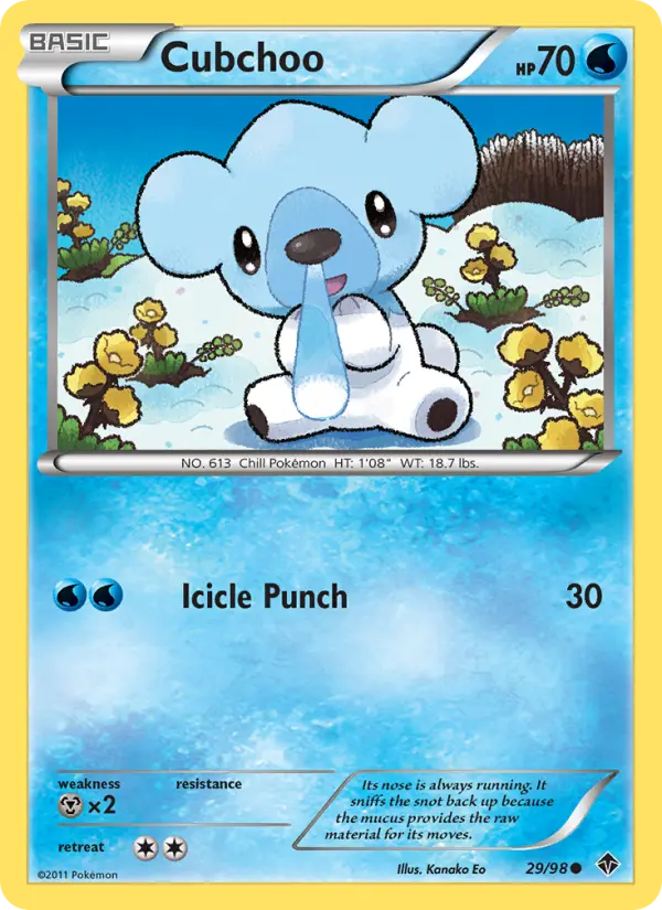 Cubchoo Common rarity Emerging Powers Pokémon card price — $7.20