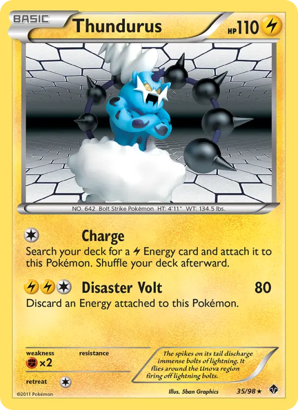 Thundurus Rare rarity Emerging Powers Pokémon card price — $3.62