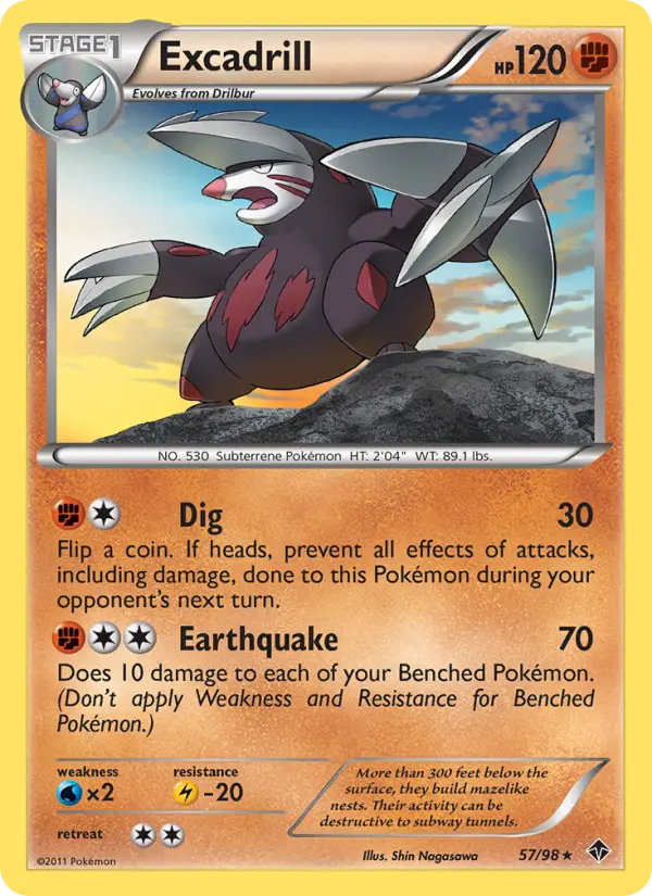 Excadrill Rare rarity Emerging Powers Pokémon card price — $2.06