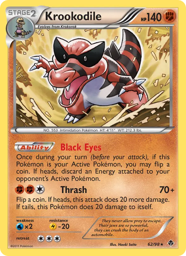 Krookodile Rare rarity Emerging Powers Pokémon card price — $5.03