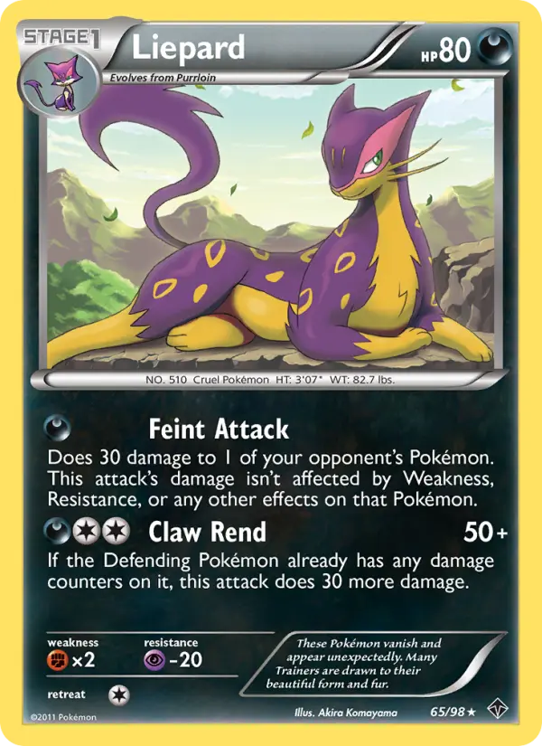 Liepard Rare rarity Emerging Powers Pokémon card price — $1.97