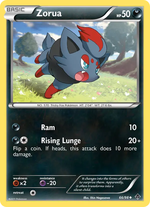 Zorua Uncommon rarity Emerging Powers Pokémon card price — $1.08