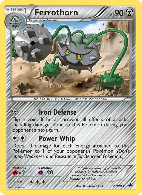Ferrothorn Uncommon rarity Emerging Powers Pokémon card price — $0.62