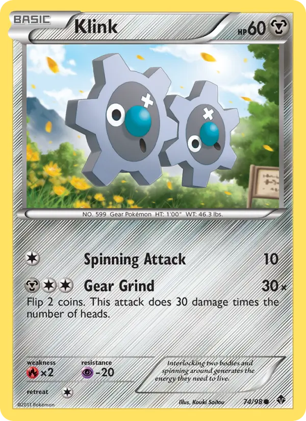 Klink Common rarity Emerging Powers Pokémon card price — $0.92