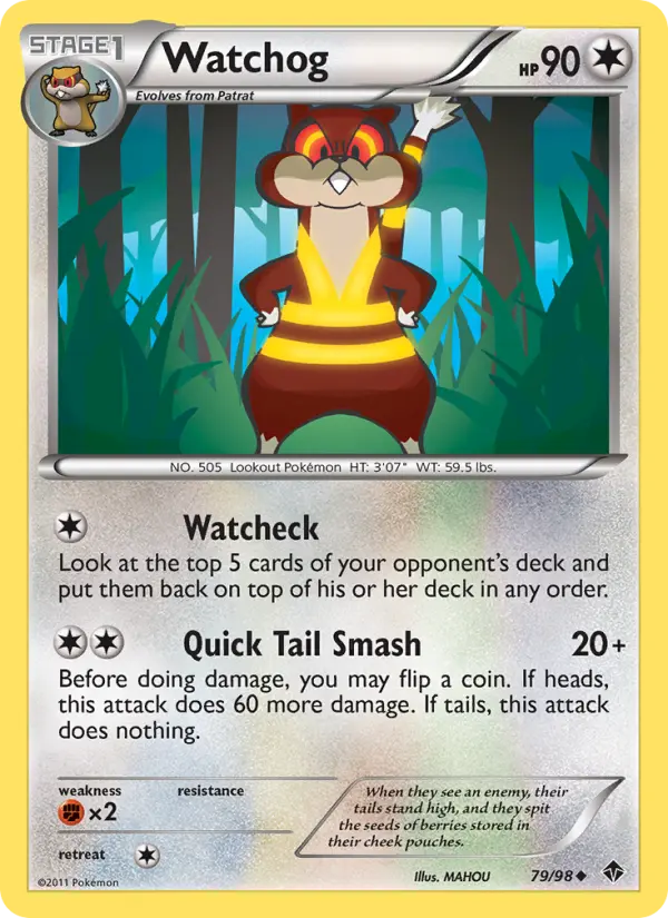 Watchog Uncommon rarity Emerging Powers Pokémon card price — $0.85