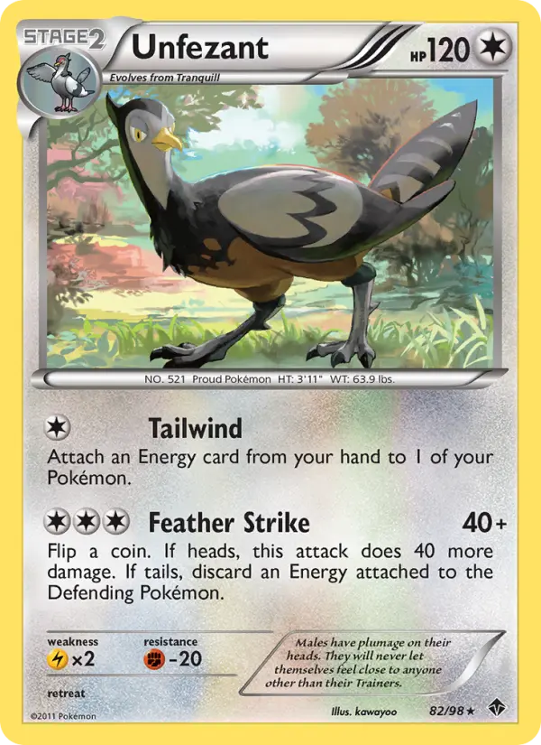 Unfezant Rare rarity Emerging Powers Pokémon card price — $5.57