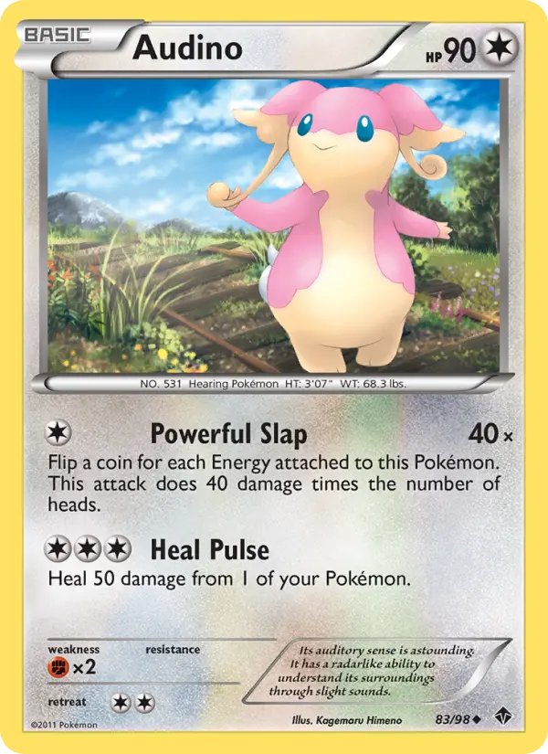 Audino Uncommon rarity Emerging Powers Pokémon card price — $0.97