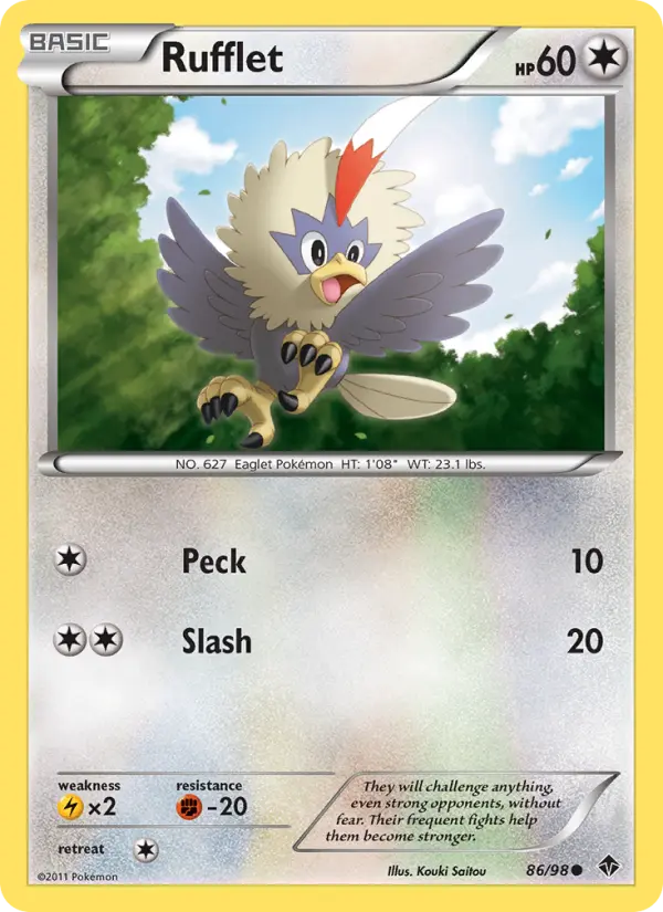 Rufflet Common rarity Emerging Powers Pokémon card price — $1.66