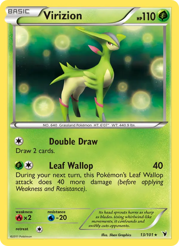 Virizion Rare rarity Noble Victories Pokémon card price — $2.40