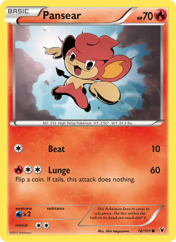 Pansear Common rarity Noble Victories Pokémon card price — $0.43