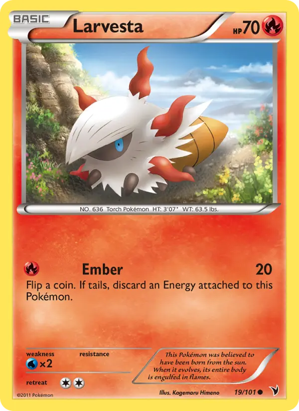 Larvesta Common rarity Noble Victories Pokémon card price — $11.95