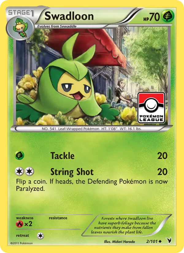 Swadloon Uncommon rarity Noble Victories Pokémon card price — $1.16