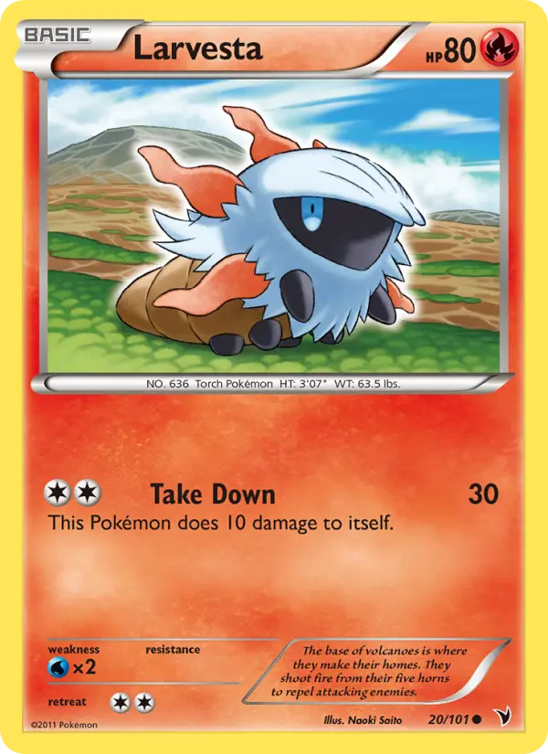 Larvesta Common rarity Noble Victories Pokémon card price — $1.04