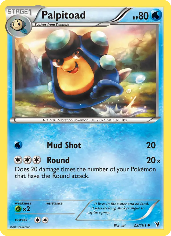 Palpitoad Uncommon rarity Noble Victories Pokémon card price — $2.45