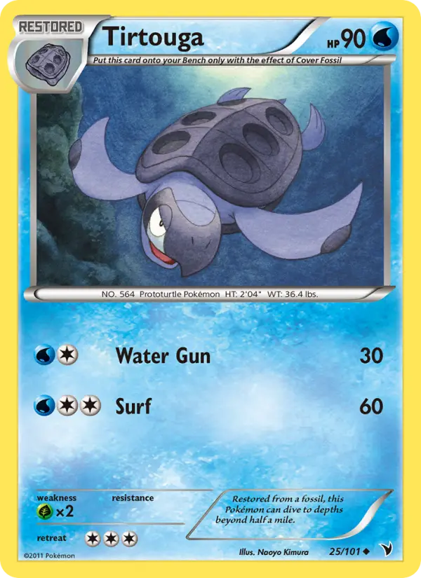 Tirtouga Uncommon rarity Noble Victories Pokémon card price — $5.99