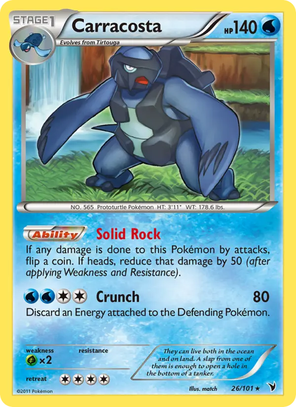 Carracosta Rare rarity Noble Victories Pokémon card price — $5.98
