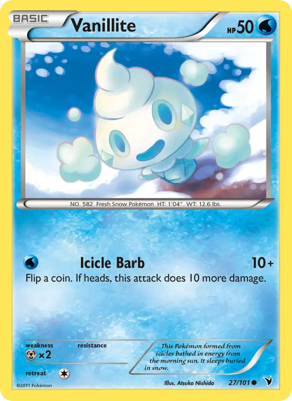Vanillite Common rarity Noble Victories Pokémon card price — $0.75