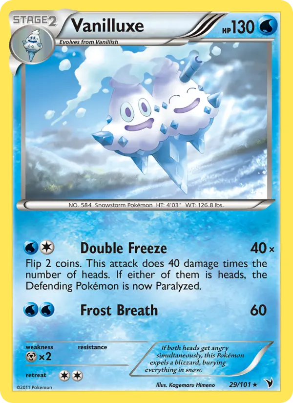 Vanilluxe Rare rarity Noble Victories Pokémon card price — $2.07